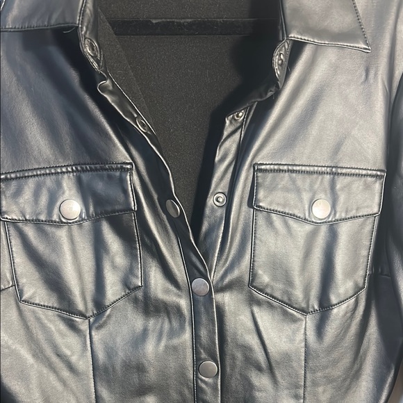 Black Faux Leather Jacket - Picture 7 of 7